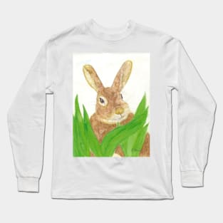 Easter bunny in the grass Long Sleeve T-Shirt